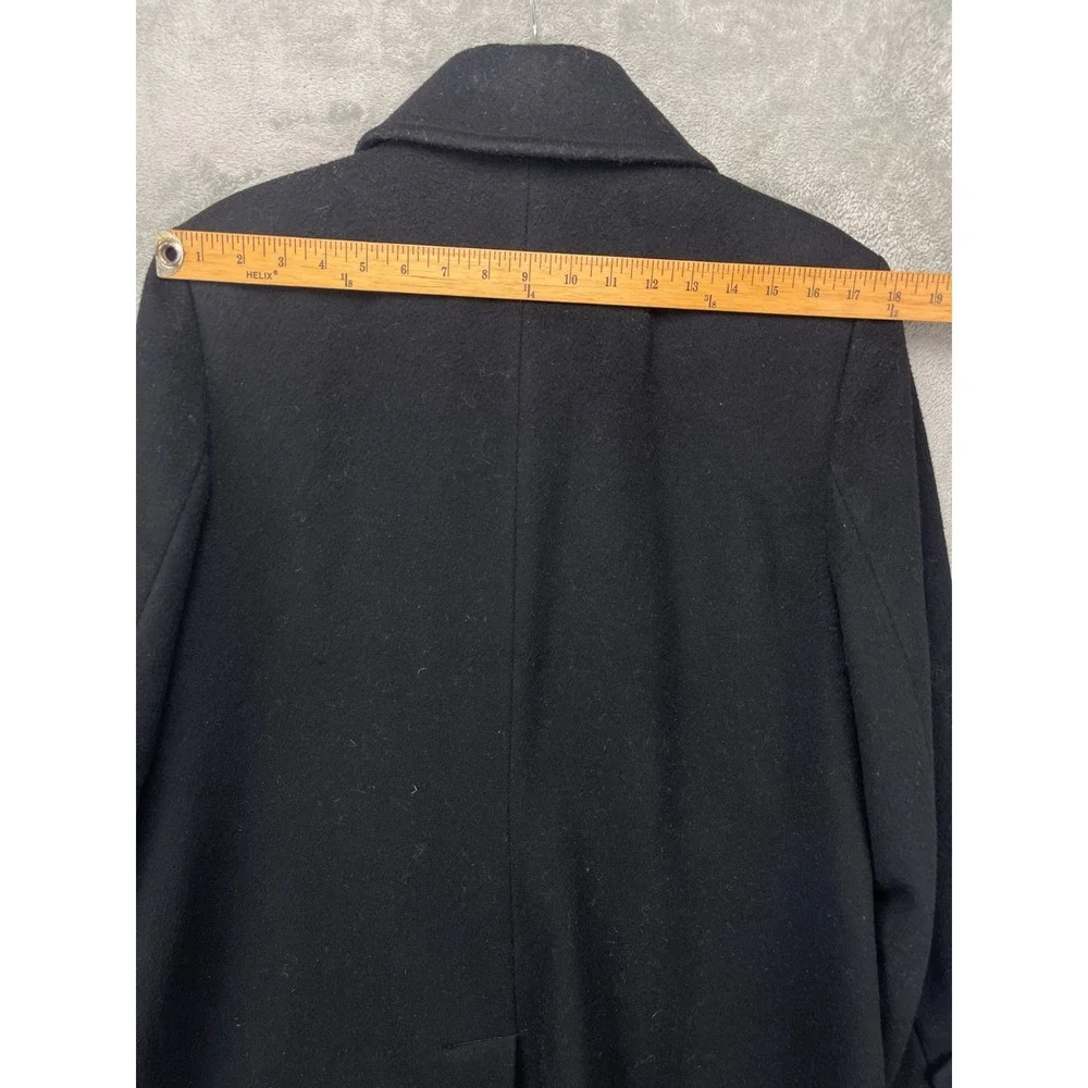 Michael by Michael Kors Women's Trench Coat 14 Black 100% Wool‎ Lined Pockets